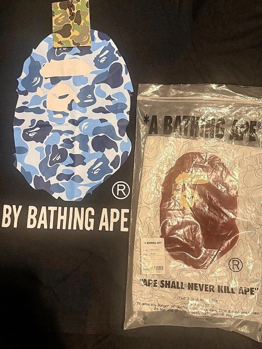 A Bathing Ape Blue Camo By Bathing Ape T-Shirt Graphic Tee Medium